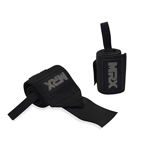 MRX Weight Lifting Gym Training Wrist Wraps for Wrist Support Bodybuilding Workout Wrap Men Pack 4 / Women (Black) - Thumbnail 4