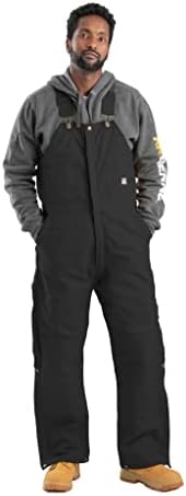 Berne Men's Heritage Insulated Duck Bib Overall, Medium Regular, Black