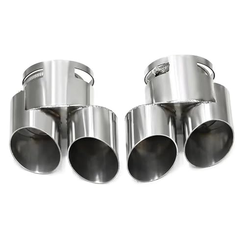 Escape de coche con boquilla cuádruple sin soldadura para silenciador G05 X5 y G06 X6 plata
