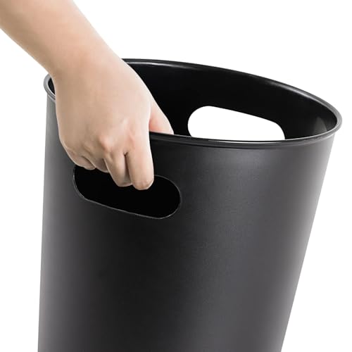 Caneca plástica 2.64 galones con asas recortadas negra miniatura 6