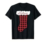 Photo Gallery believe christmas santa calza buffalo plaid style maglietta Photo Gallery believe christmas santa calza buffalo plaid style maglietta