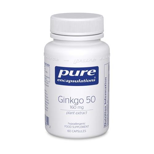 Pure Encapsulations Ginkgo 50 160mg - Hypoallergenic Ginkgo Biloba Extract Phytonutrient Supplement - 60 Capsules