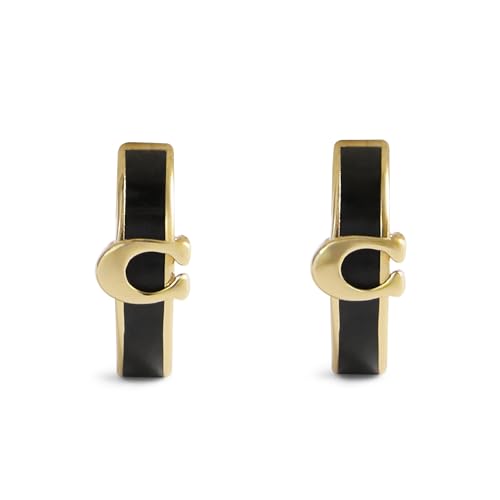 Image of COACH Jewelry Women's Signature C Enamel Huggie Earrings