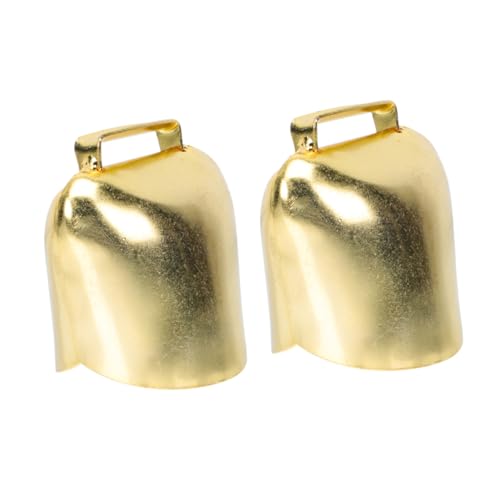 CIYODO Loud Vintage Bells Set 2pcs Heavy Duty Metal Jingle Bells Handle for Pet Tracking Sports Games Graduations Home Decor