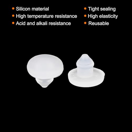 Image of MECCANIXITY 20pcs Silicone Snap in Locking Hole Plugs,2.5mm /0.1 Inch Mounting Diameter Narrow Groove Width 1.5mm Panel Seal Cover Round for Kitchen Bulkheads Waterproof Sealing Plugs Clear