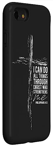 Christian Cross Religious Bible Verse Philippians 4:13 Faith Case for iPhone SE (2020) / 7/8 - image 3