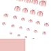 White French Tip Press On Toenails Short Square Fake Toenails Press Ons Glitter French False Toenails Pink Glossy Glue On Toenail Full Cover Acrylic Stick On Toenail For Women Girls 24Pcs