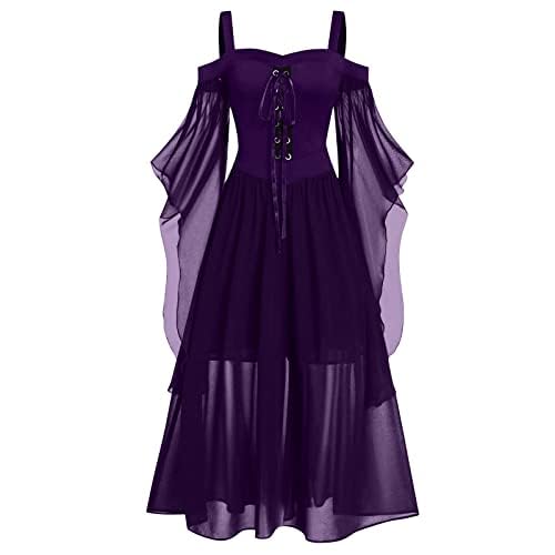 Renaissance-Feenkostüm für Damen, Halloween, Gothic-Kleid, Übergröße, Hexe, Cosplay, Kleider, Mittelalter-Halloween-Kostüm