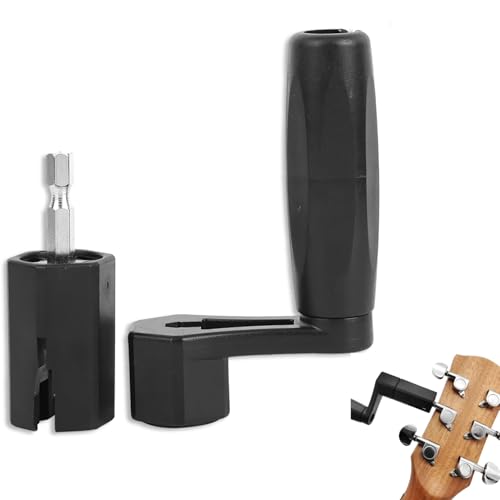Avvolgicorde per Chitarra, Manovella per Chitarra Staccabile con Manovella Strumento per Corde per Chitarra 2 in 1 Estrattore per Perni a Ponte Integrato