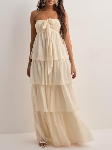 Image of Women Y2k Backless Long Dress Halter Tie Neck Maxi Dress Flowy Beach Sundress Summer Streetwear