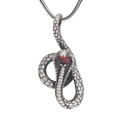 Collier serpent bague punk motard pendentif animal vintage cadeau original
