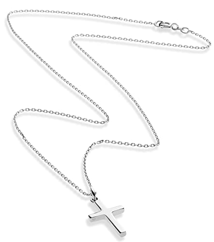 Miabella Italian 925 Sterling Silver or 18K Gold Plated Small Cross Pendant Necklace for Women on 18 Inch Chain, Made in Italy2
