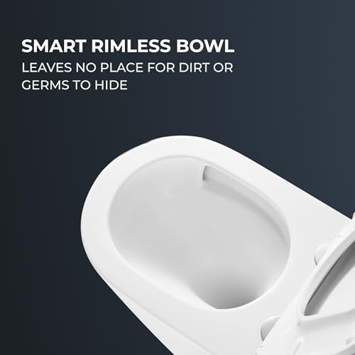 Image of Somany Eiffel Plus Quiet Swirl Wall Hung Toilet | Round Rimless Design, Dual Flush 3 /6 LPF | Tornado Flush & UF Soft-Close Top-Fixing Seat