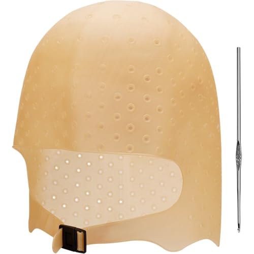 HiyyFloy Gorro para Mechas, Gorro De Peluquería para Teñir Cabello con Aguja De Gancho De Metal, Gorro De Silicona Reutilizable para Mechas, Gorro para Teñir Cabello para Peluquería.