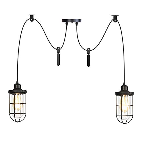 Lustre industriel vintage araignée cage métal 10 lumières