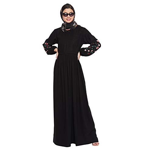 Image of Nabia Chikan Hand Embroidery Design Abaya For Women