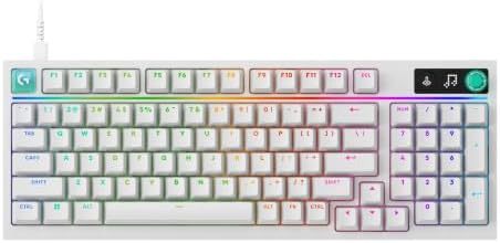 Logitech G316 X 98 Gaming Keyboard, 8 kHz Report Rate, Hot-Swappable Linear Switches, Gasket Structure, LED Dot Matrix Display & Dial, Double Shot PBT Keycaps, USB-C, RGB LIGHTSYNC, for PC (White)