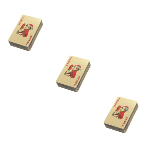 HEMOTON 3stücke Goldene Spielkarten Plattierte Pokerkarten Für Poker Und Kartenspiele Leicht Und Strapazierfähig Für Familienpartys Und Sammlungen