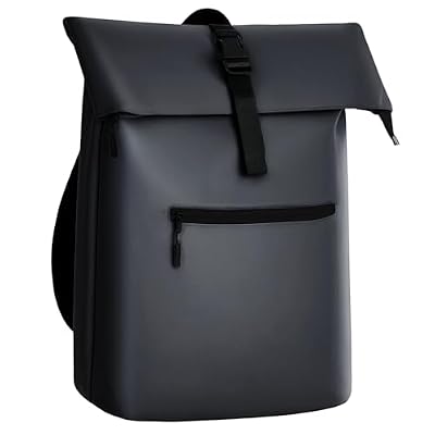 Gloop Rolltop - Mochila impermeable para hombre y mujer, gran capacidad, diseño clásico con funcionalidad, elegante mochila de viaje para viajes, ciclismo, Negro , 32x13x46cm | Ya disponible en tu tienda friki favorita! En mundofriki.es!