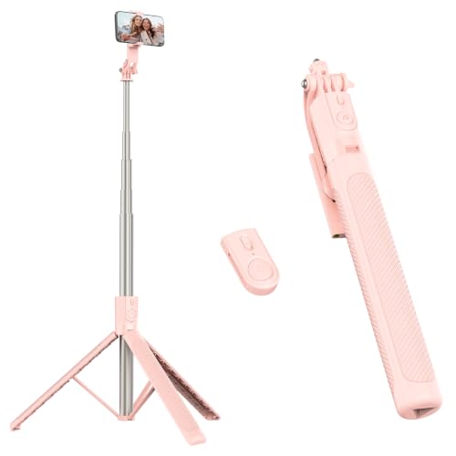 Image of 71 inch Phone Tripod & Selfie Stick for iPhone /Samsung /Android /Camera | Portable All-in-One Extendable Phone Tripod Stand with Wireless Remote for Selfies, Live Streaming & Video Recording.
