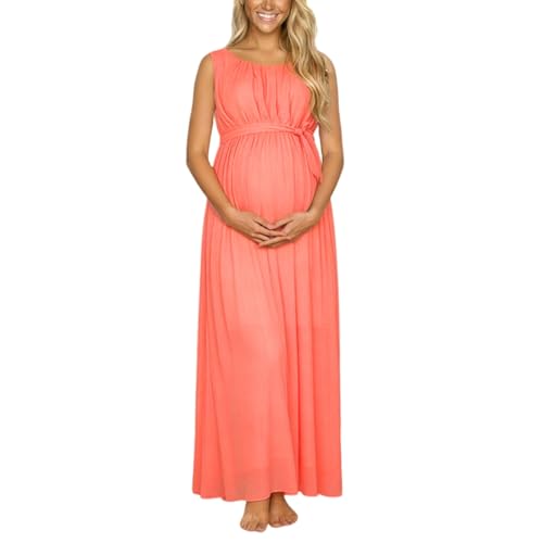 Kluantou Vestido de maternidad vestido de noche para mujer, sesión de fotos, hombros descubiertos, vestido de tul, vestido largo para embarazada, vestido de fiesta, boda, vestido de maternidad