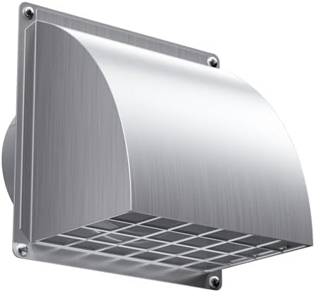 HG Power Lüftungsgitter 100 mm Edelstahl, mit Rückstauklappe, Silber | Wetterschutzgitter Ø 10 cm, Insektenschutz Integriert, Abluftgitter für Dunstabzug, Badlüfter & Wäschetrockne