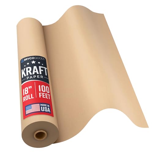 Bryco Goods 18' x 1200' Brown Kraft Packing Paper - USA...