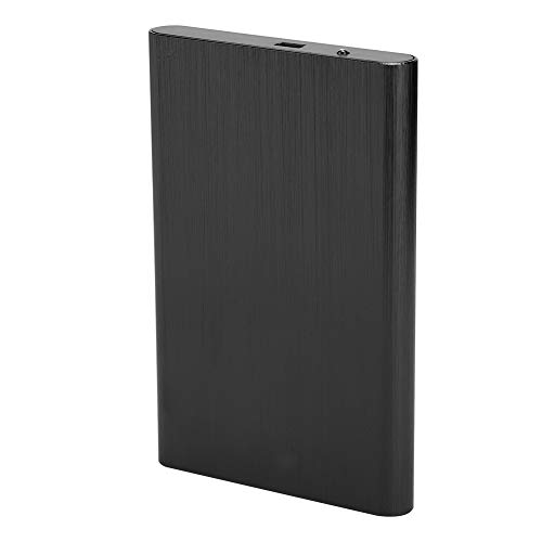 Jimfoty Mobile Festplattenbox, SSD-Gehäuse, LED-Anzeige HDD-Gehäuse, Aluminiumlegierung für 2,5-Zoll-SATA-HDD/SSD(Black)