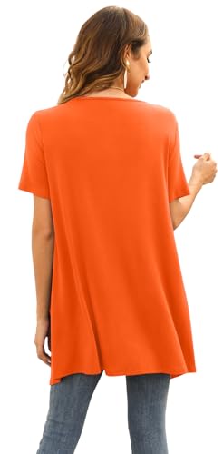 Image of Veryoung Floral Short Sleeve Cardigans for Women Casual Drape Open Front Lightweight Summer Cardigan with Pocket High Low Hem
