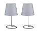 Produktbild Reality Leuchten Tischleuchte Twin R50272042, Metall Nickel matt, Stoffschirm grau, E14, Zweier Set