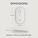 Logitech Pebble Mouse 2 M350s Slim Bluetooth Wireless Mouse, Portable, Lightweight, Customizable Button, Quiet Clicks, Easy-Switch for Windows, macOS, iPadOS, Android, Chrome OS - Tonal White