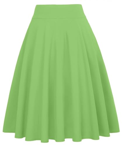 Image of FRAULEIN Women's Flared Pleated Maxi Skirt High Waist A-Line with Pockets and Belt Accessories [Small-Plus Size]