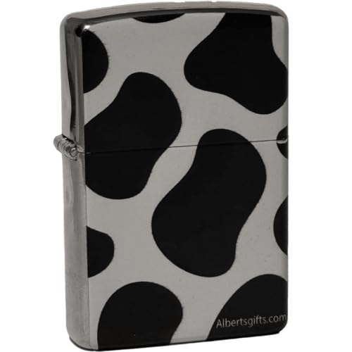 Encendedor Aluminio Estampado Negro y Blanco
