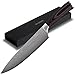 GOURMEO Cuchillo de Cocina con Mango de Madera - Cuchillo Profesional Afilado de Acero Inoxidable - Cuchillos de Chef para Trinchar y Cocinar