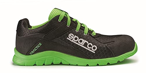 Sparco 0751745NRVF Zapatillas Practice Keke Talla 45 Negro/Verde S1P SRC