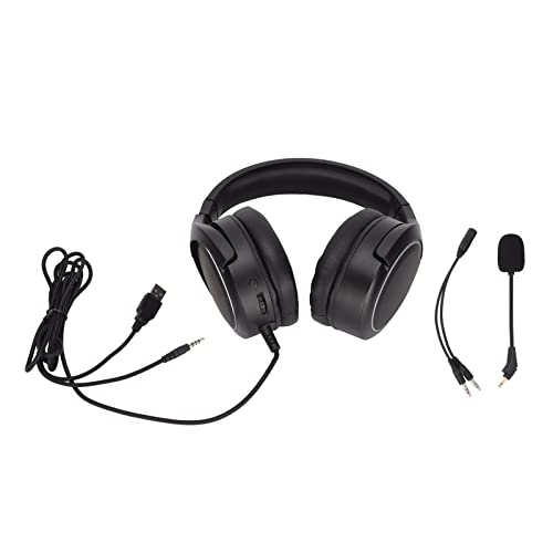 Kabelgebundenes Gaming-Headset, schwere, niedrige Computer-Gaming-Kopfhörer (Schwarz) Cover