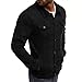 AlkYutd Men's Fashion Denim Jacket Slim Fit Button Down Casual Jeans Coat Black-L