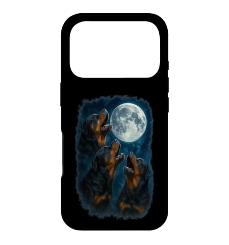 Three Rottweiler Howling At The Moon 3 Rottie Moon �X�}�z�P�[�X iPhone 17 Pro �p