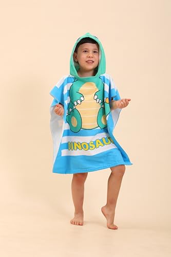 Image of Dinosaur Hooded Towels for Kids, Kids Beach Towels for Boys /Girls, Swimming Towels /Towel Robes /Wearable Towels /Pool Towels for Kids 2-10, Poncho Beach Towels for Kids, Hooded Beach Towels for Toddler
