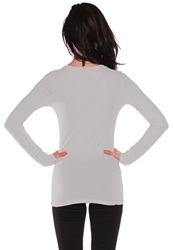 Active Basic Athletic Fitted Plain Long Sleeves Round Crew Neck T Shirt Top, 2 Pack - H Gray, Red, Large #TOP3