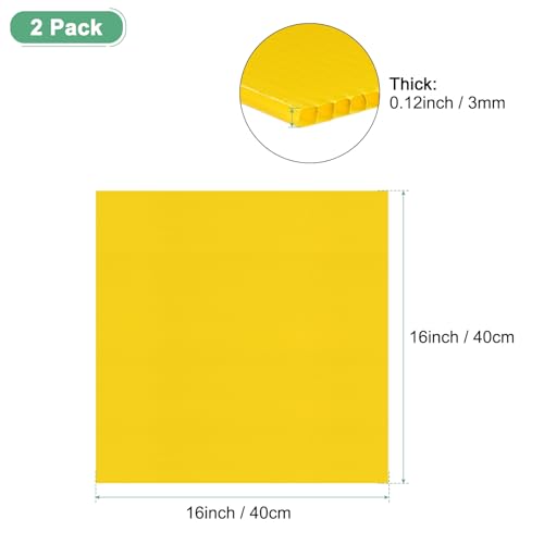 Image of M METERXITY 2-Pack Corrugated Plastic Sheets, 16 Inch x 16 Inch Waterproof Blank Corrugated Poster Board Yard Signs for Garage Sale /Office /Classroom /Party /Lawn Sign Road [3mm Thick, Yellow]