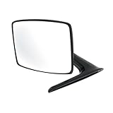 United Pacific 111010 Side View Mirror Rh=Lh, Exterior, Zinc Die Cast, Satin Black Housing and Mounting Arm