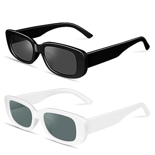 Ainiv Gafas de Sol Rectangulares, 2 Piezas Gafas Rectangulares Cuadradas Retro, Protección Uv400 Gafas de Conducción Retro, Gafas de Sol Mujer para Mujeres, Hombres, Niños, Fiestas, Sesión de Fotos | Ya disponible en tu tienda friki favorita! En mundofriki.es!
