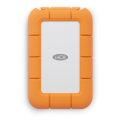 LaCie Rugged Mini external SSD 500GB, 40 Gb/s, 2.000MB/s, compatible with PC Mac iPad & iPhone, Data Rescue Service (STMF500400)