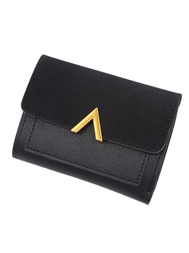 COOLOYA Women's Small Wallet Trifold Clutch Purses Ladies Credit Card Holder Wallet with ID Window Black One Size