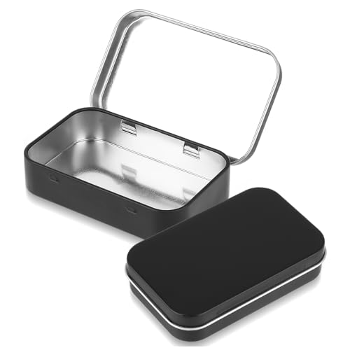 Qianyu Boîtes en tôle avec couvercle - Petite boîte en métal rectangulaire - Mini boîte de rangement vide à charnière - Boîtes en métal pour bonbons et petits...