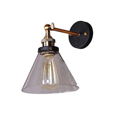 Aplique de pared de cabecera estilo loft vintage industrial con pantalla transparente E27 3