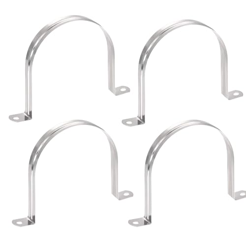 TA-VIGOR 4Pcs Stainless Steel U Bracket Pipe Clips - 100mm(4) Tension Tube Clip Clamps for Pipe Fixing