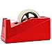 Desktop Tape Dispenser Adhesive Roll Holder (Fits 1" & 3" Core) by Royal Imports with Weighted Nonskid Base, Red