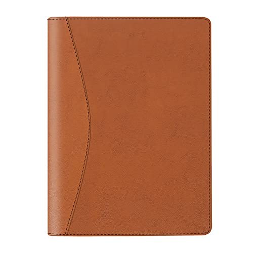 Image of FEDUS Multipurpose Mens & Womens Leatherette Professional File Folders for Certificates, Documents Holder, Document Bag, Portfolio, Executive File Legal Size Documents Holder with 25 Leafs Brown